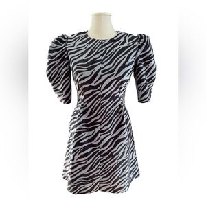 En Saison Black and White Zebra Mini Dress